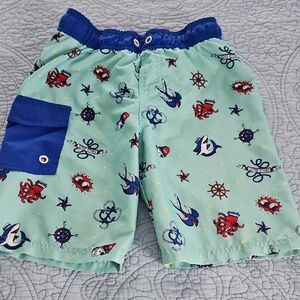 Cat & Jack Nautical Print Shorts - Green and Blue